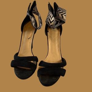 Black and white heels